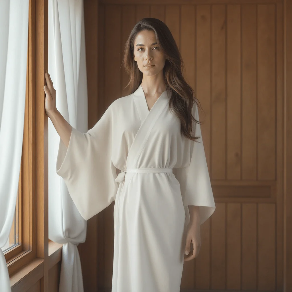 Kimono Japonais Blanc - Image 4