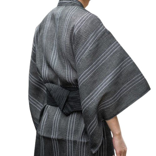 Kimono japonais homme Gris - Image 5