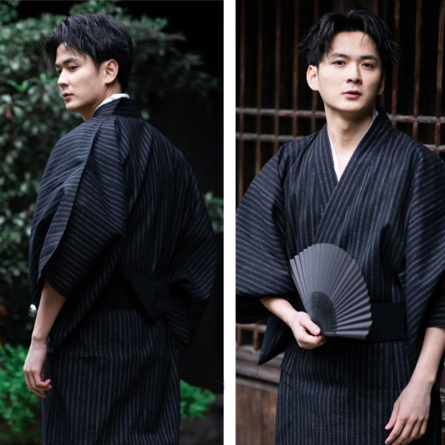 Kimono Traditionnel Japonais Noir - Image 6