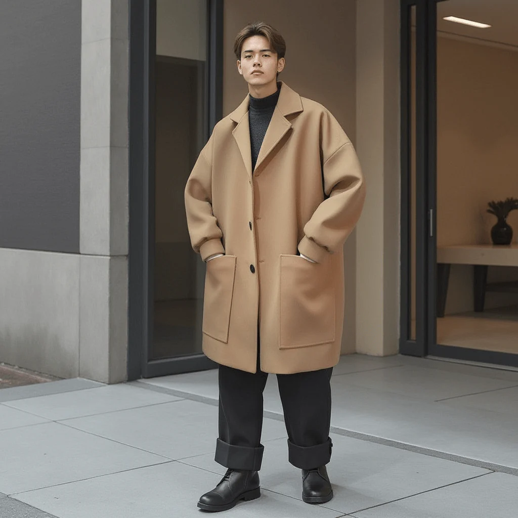 Manteau Long Oversize Homme - Image 2