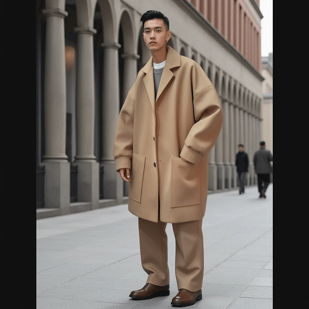 Manteau Long Oversize Homme - Image 3