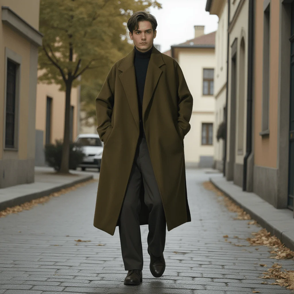 Manteau Vert Kaki Homme - Image 3