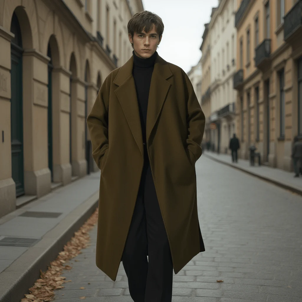 Manteau Vert Kaki Homme - Image 4