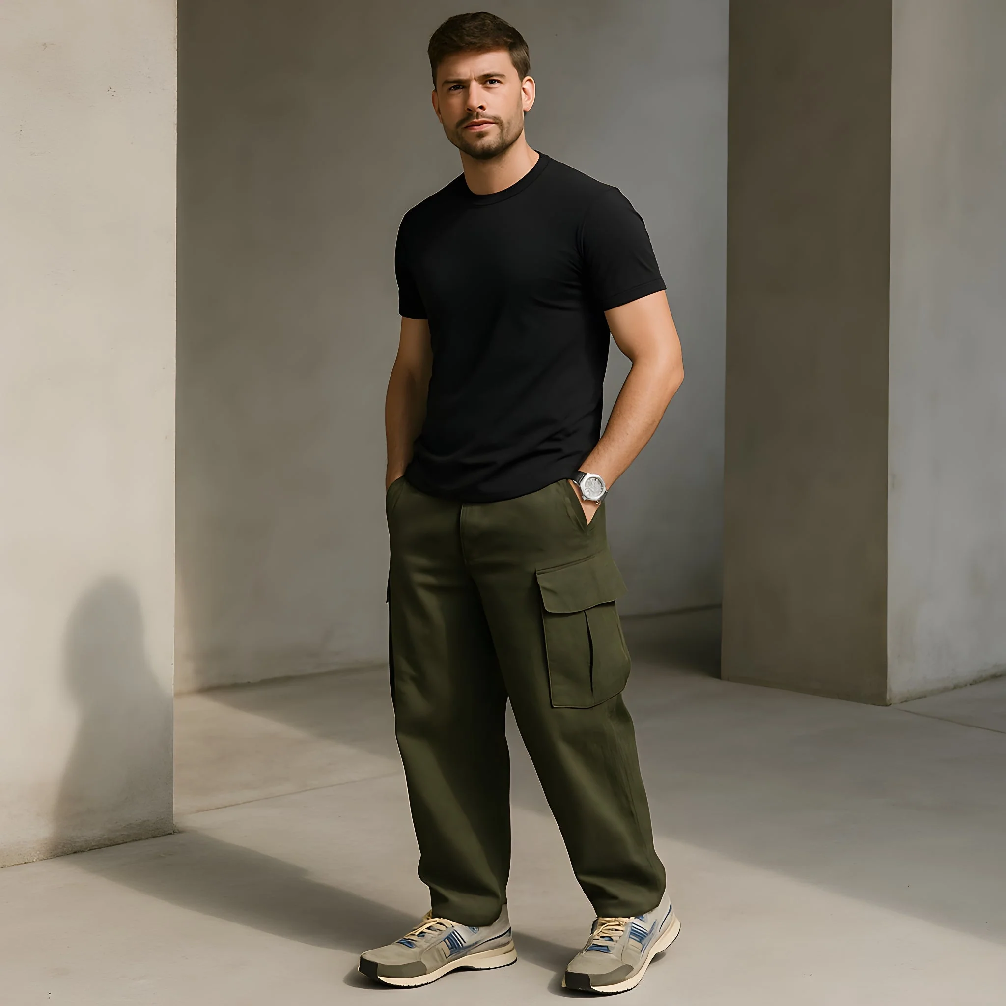 Pantalon Cargo Vert Homme