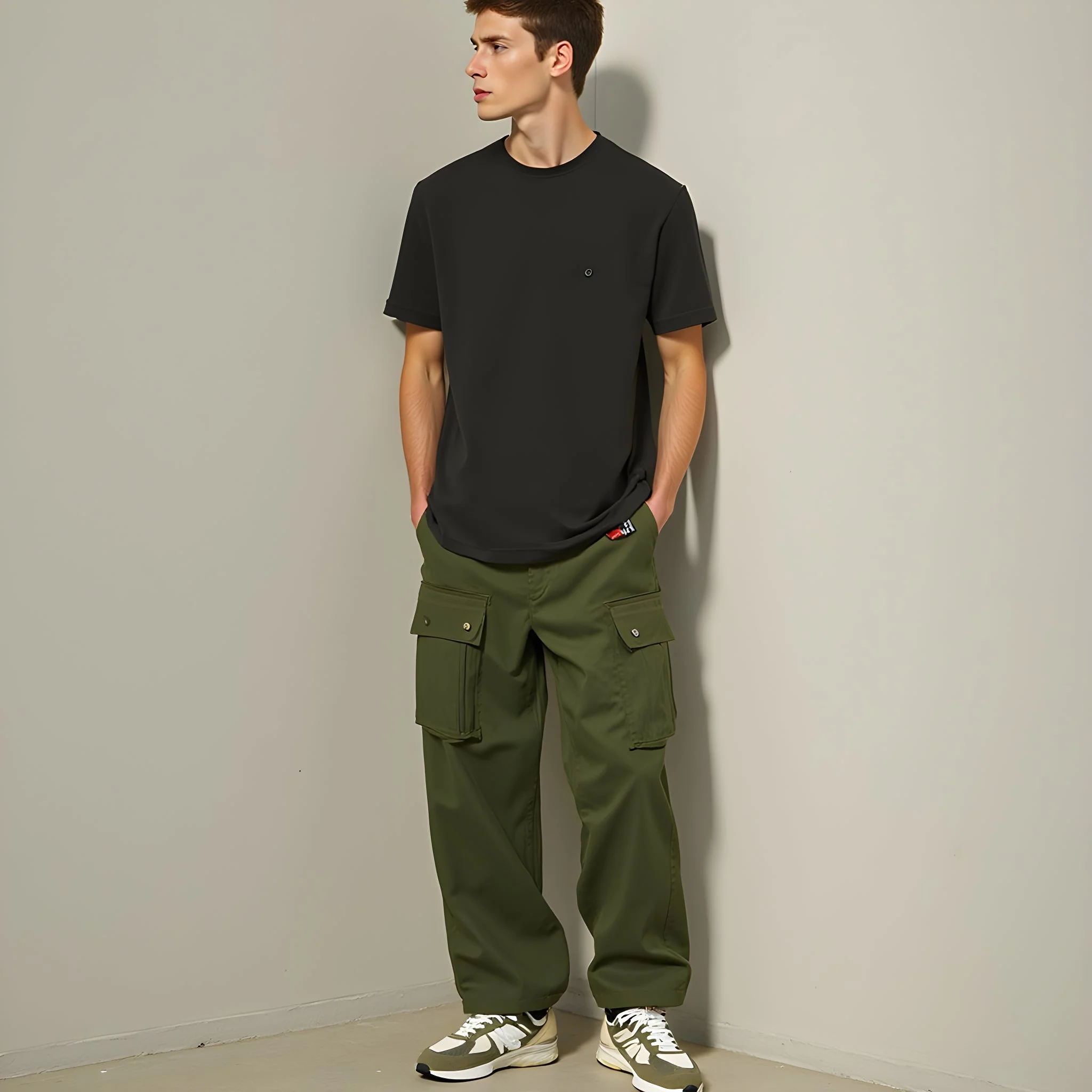 Pantalon Cargo Vert Homme - Image 5