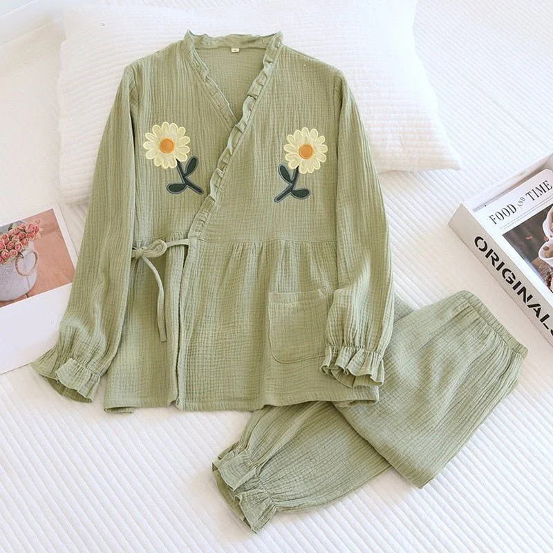 Pyjama Japonais Femme Brodé