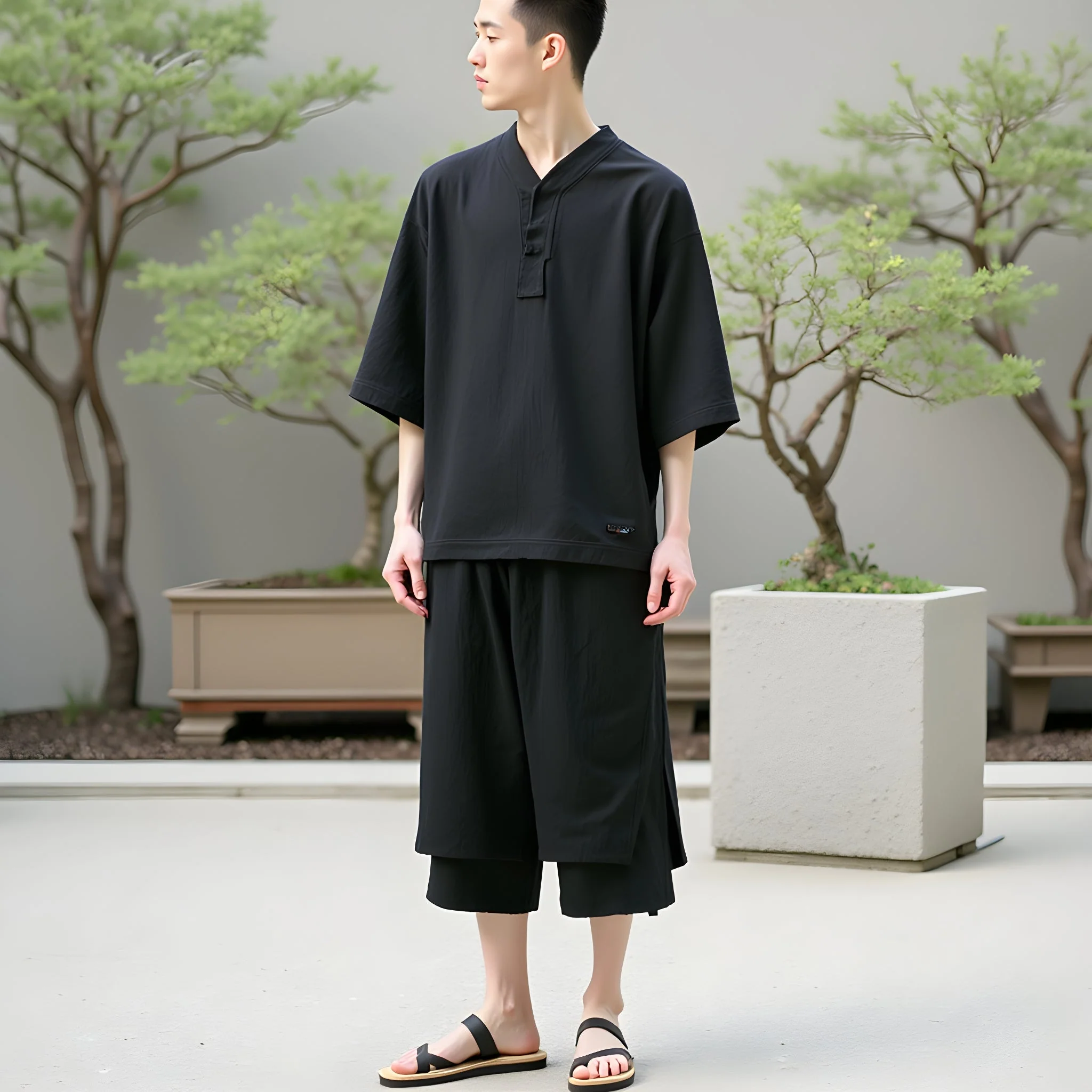 Short Japonais En Lin - Image 10