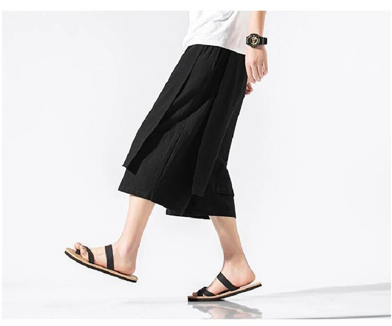 Short Japonais En Lin - Image 5