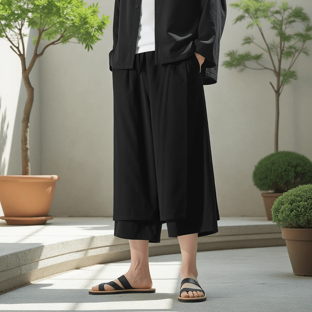 Short Japonais En Lin - Image 7