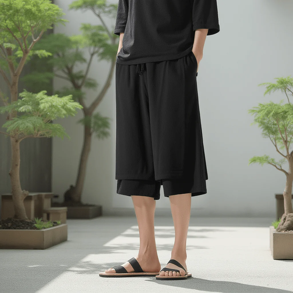Short Japonais En Lin - Image 8
