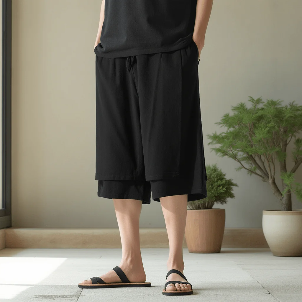 Short Japonais En Lin - Image 9