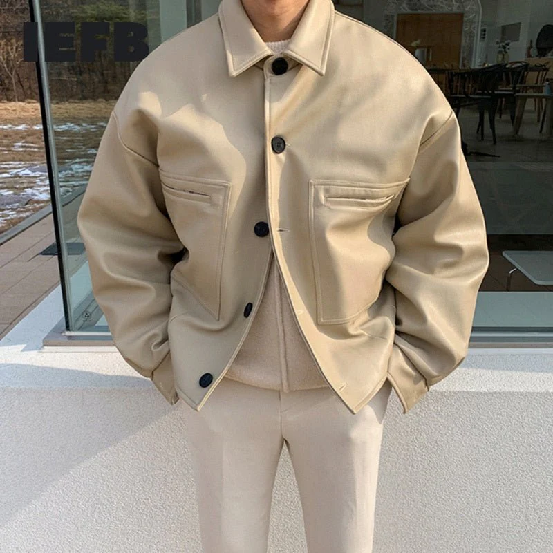 Veste En Cuir Beige - Image 3