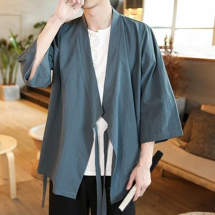Veste Japonaise Homme - Uni - Image 4