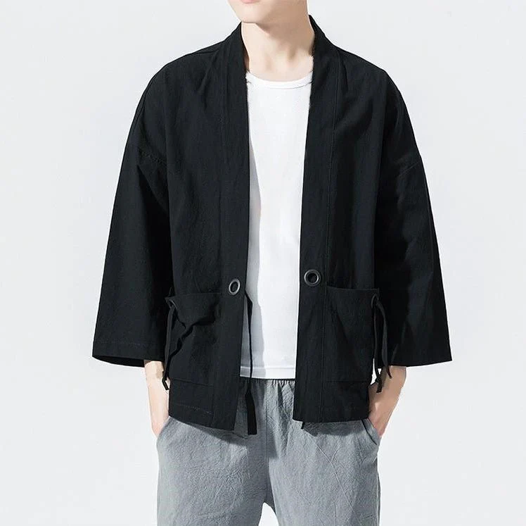 Veste Kimono Japonaise - Uni - Image 5