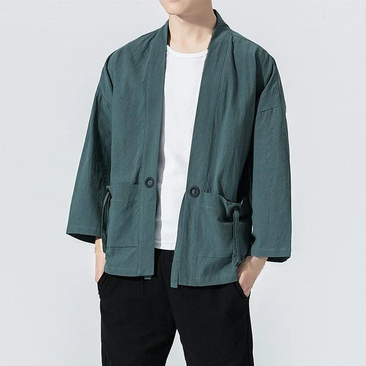 Veste Kimono Japonaise - Uni - Image 8