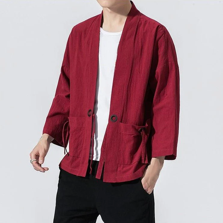 Veste Kimono Japonaise - Uni - Image 9
