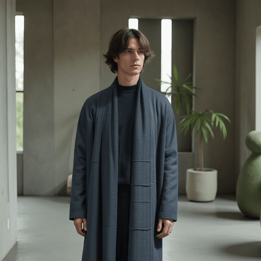 Veste Longue Kimono Homme - Image 3