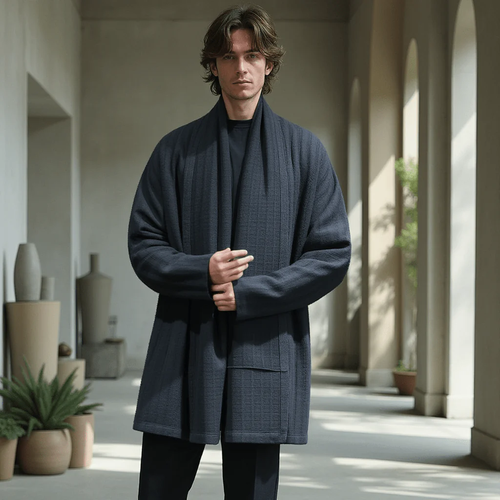 Veste Longue Kimono Homme - Image 4