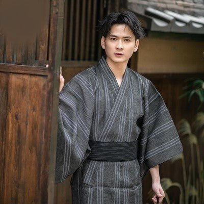 Yukata Homme Japonais Traditionnel Rayé
